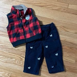 Bundle lot outfit Carters Vest Gymboree Beagle Pants